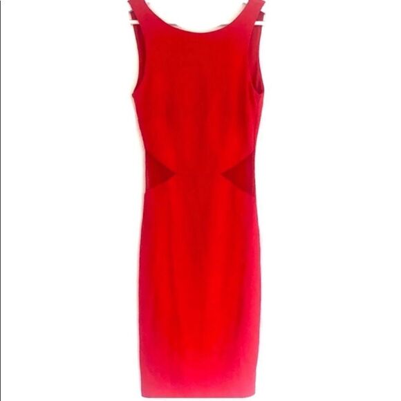 Zara Trafaluc Red Sleeveless Body Con Dress Sz M - Picture 1 of 4